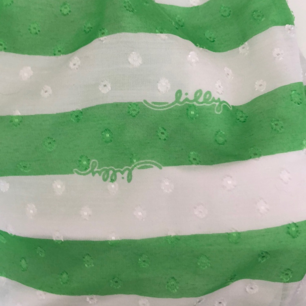 Lilly Pulitzer Green Stripe Ruffle Sleeve Dress - Picture 7 of 7